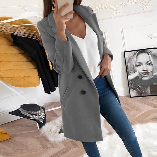 Tiffani - Stylowy długi płaszcz z wełny dla kobiet