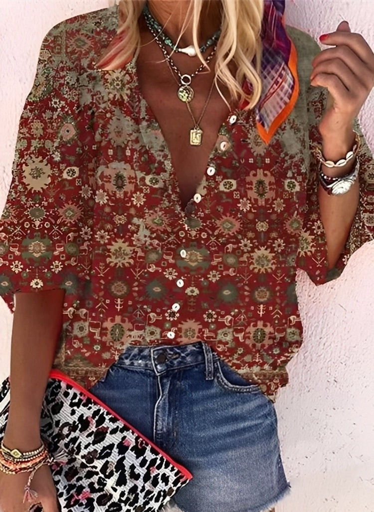 Kristina - Kolorowa, luźna bluzka dla kobiet