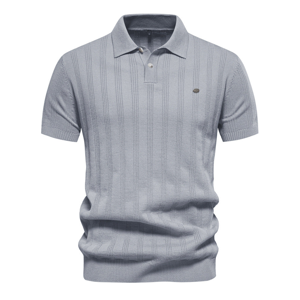 Paxton - Luźny poloshirt z wełny merino dla mężczyzn
