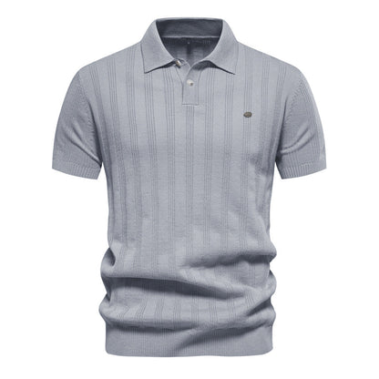 Paxton - Luźny poloshirt z wełny merino dla mężczyzn