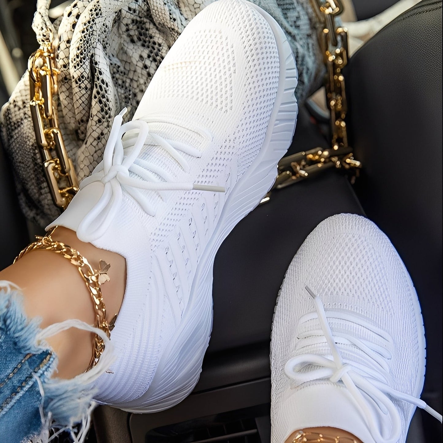 Eleanore - Damskie buty na co dzień z wytrzymałą gumową podeszwą