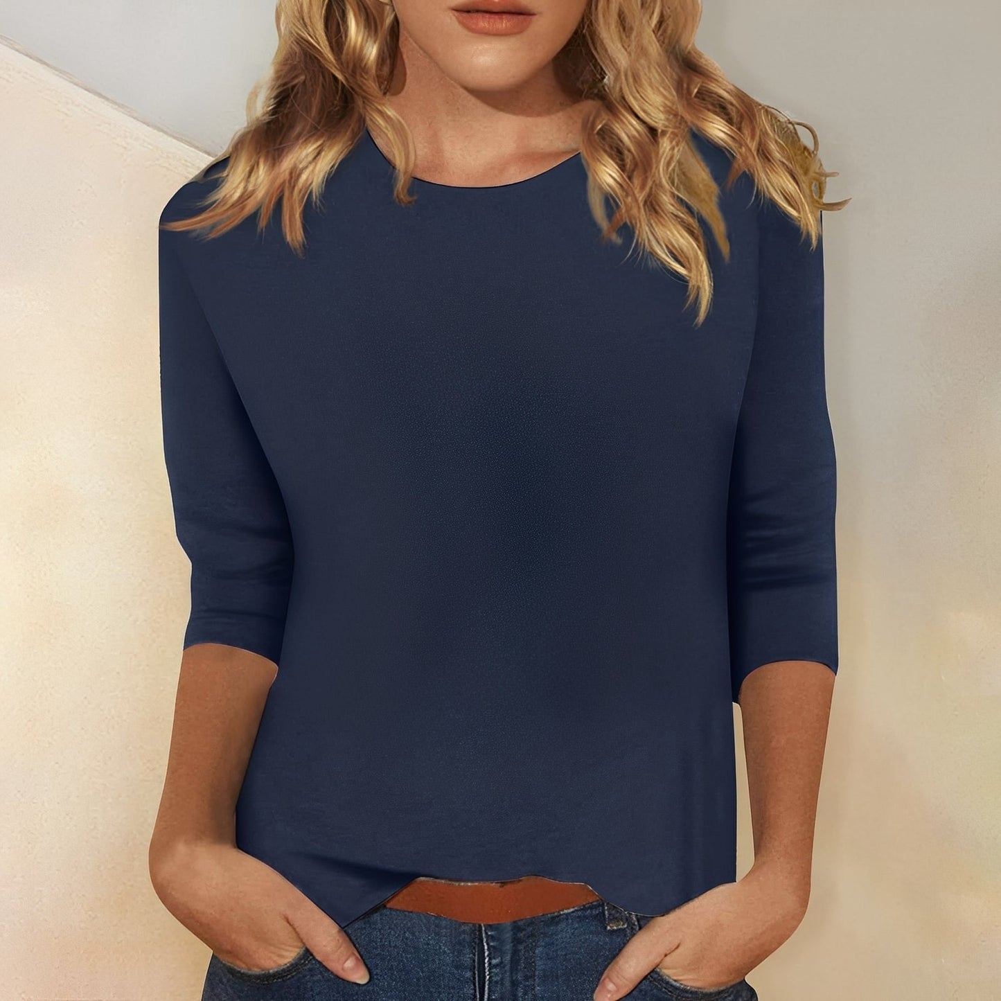 Louisa - Swobodna, prosta damska bluzka z długimi rękawami
