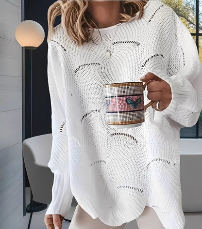 Kassandra - Stylowy, wycięty sweterek damski