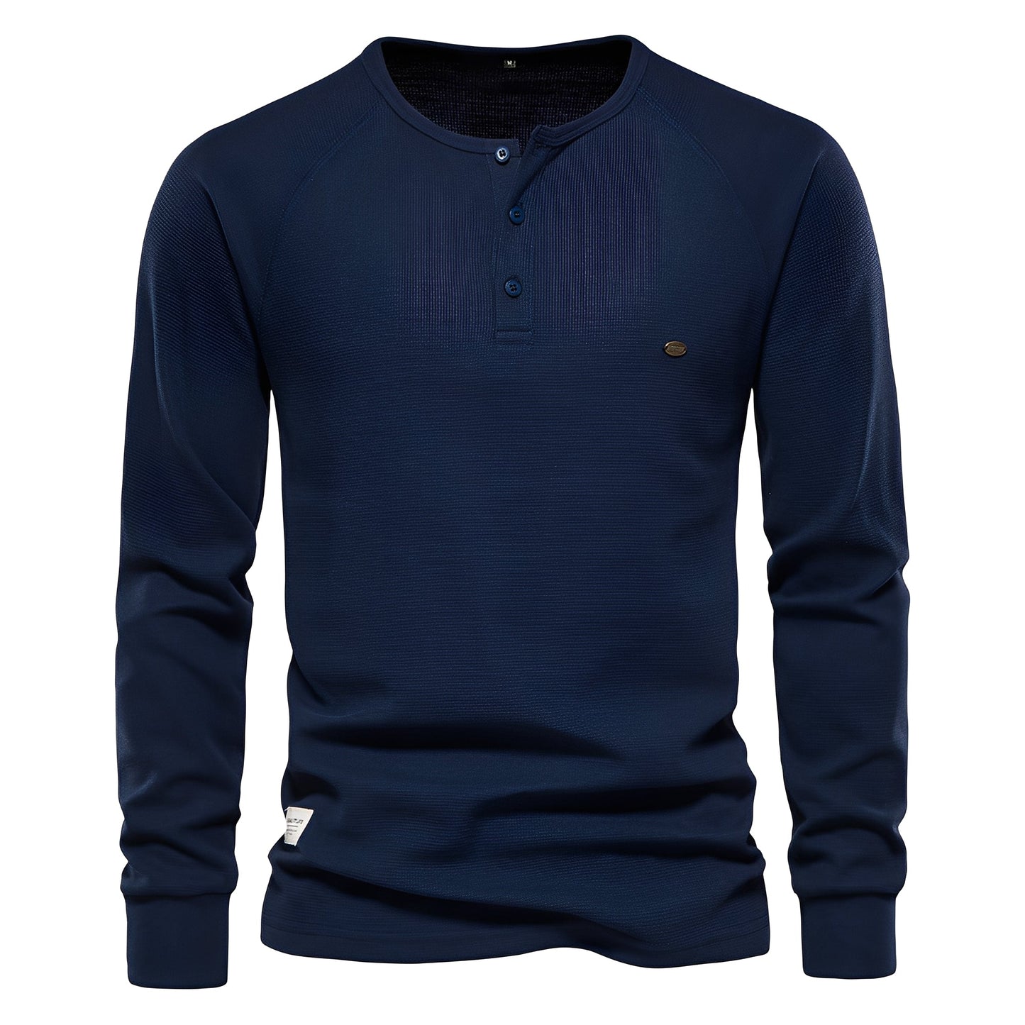 Joachim - Koszula męska z długimi rękawami z materiału waflowego