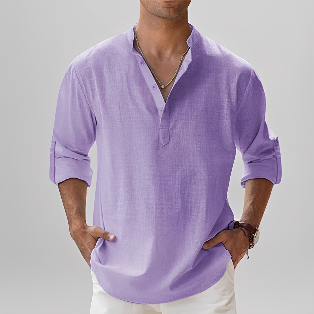 Ezriel - Wygodna koszula męska z półkieszeniami