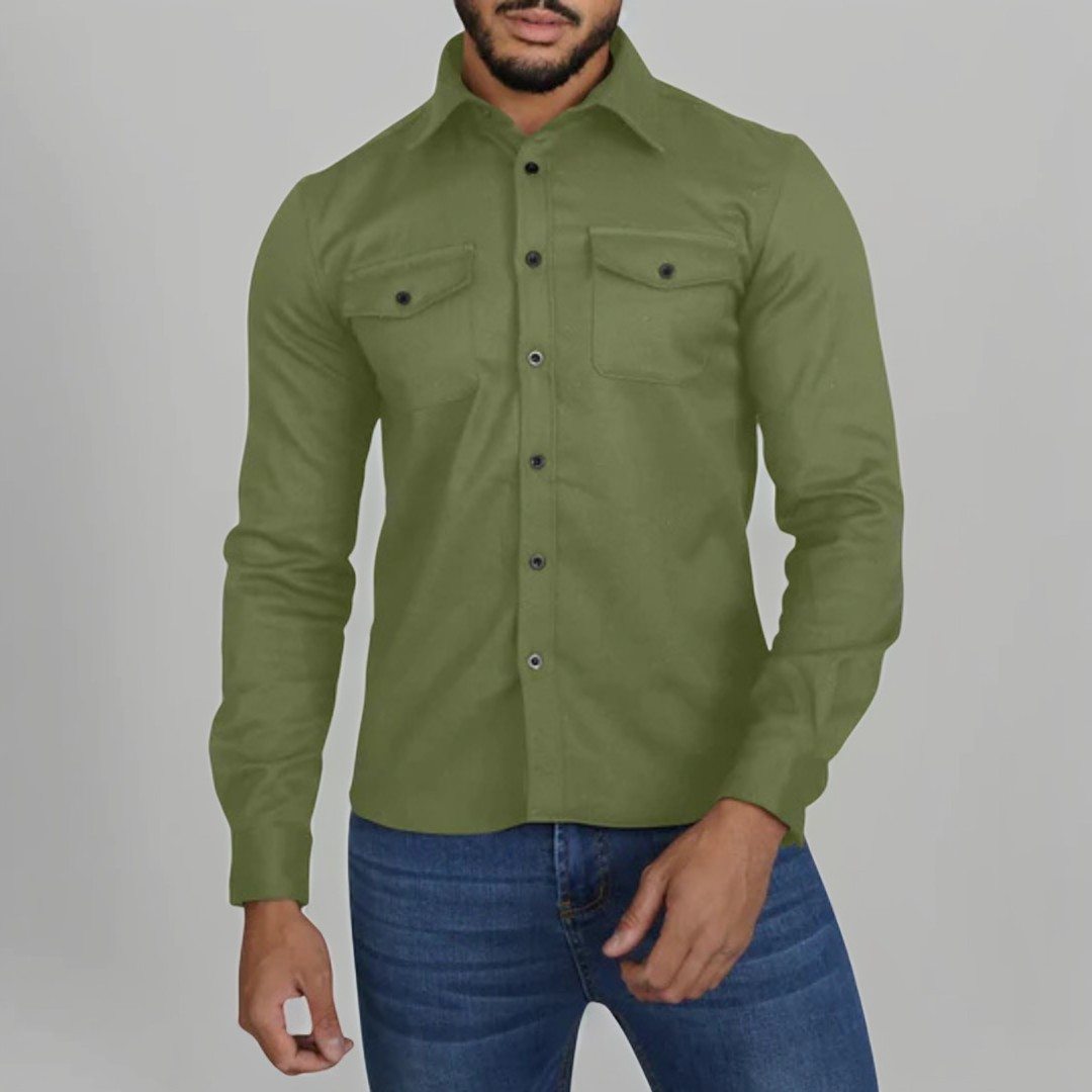 Eufed - Męska koszula casual z długim rękawem