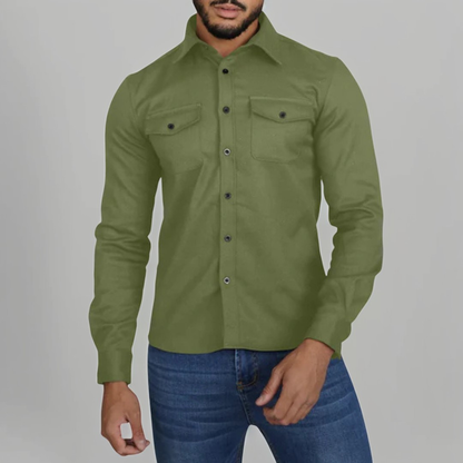 Eufed - Męska koszula casual z długim rękawem