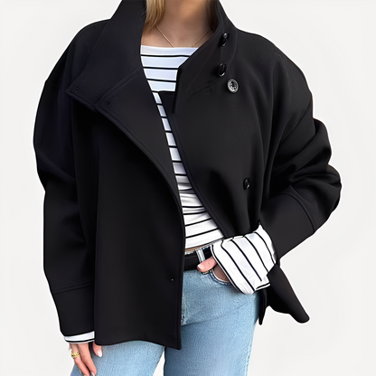 Carolyn - Elegancka wełniana kurtka jednorzędowa dla kobiet