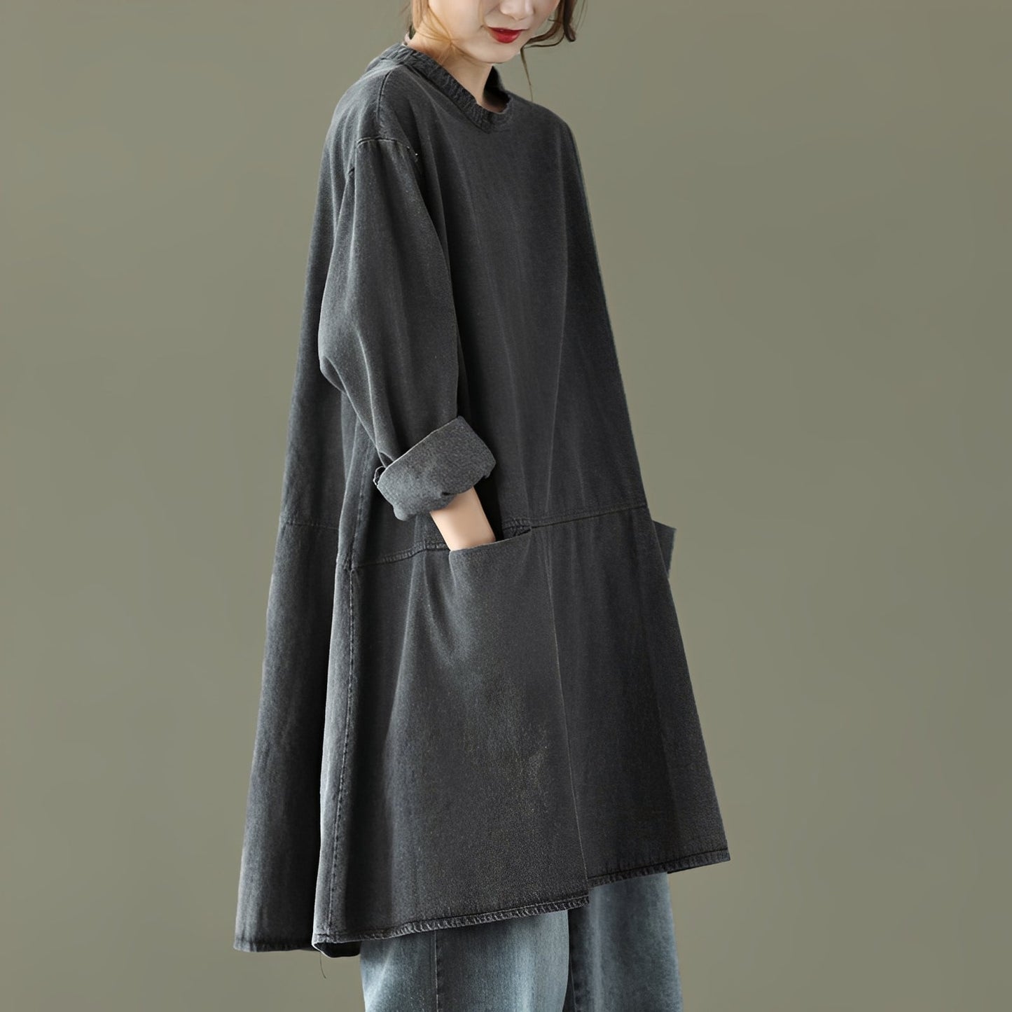 Julie - Lekka długa sukienka jeansowa dla kobiet