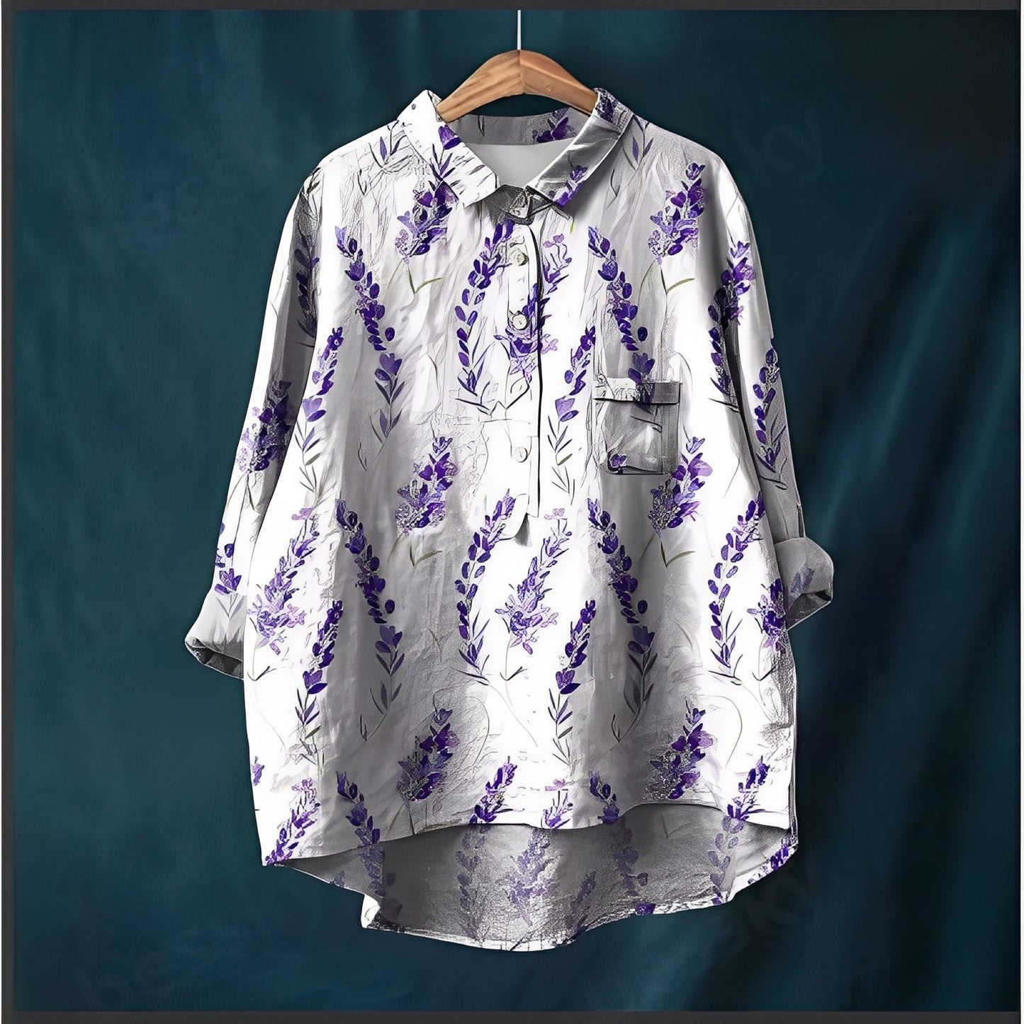 Garance - Damska klasyczna bluzka z długimi rękawami