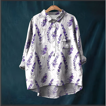 Garance - Damska klasyczna bluzka z długimi rękawami