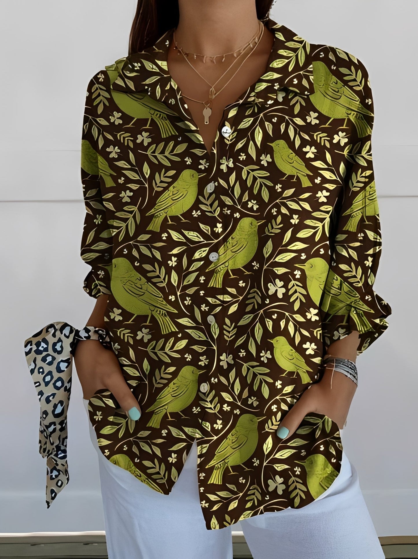 Jessica - Stylowa bluzka z kwiatowym wzorem dla kobiet