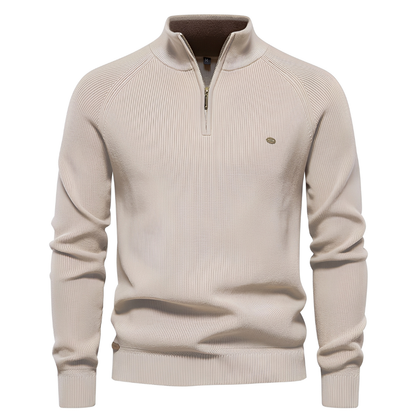 Brant - Męski stylowy sweter z ćwierć-zamkiem