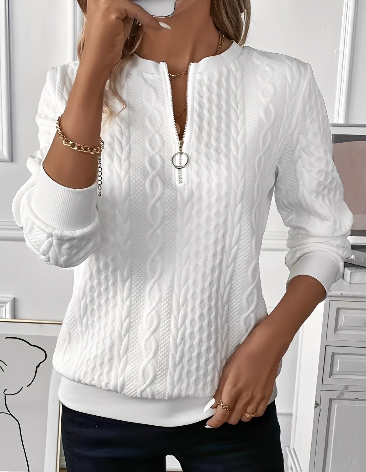 Davida - Elegancki, miękki sweter damski z pikowaniem