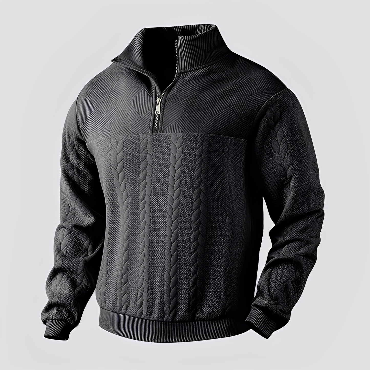 Warren - Klasyczny damski sweter z kaszmiru z zamkiem