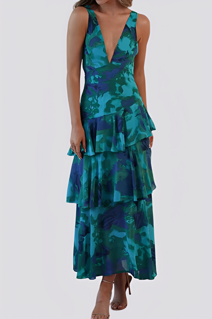 Tiffany - Stylowa suknia maxi z neckholderem dla kobiet