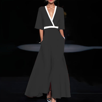 Débora - Szykowna długa suknia w kwiaty dla kobiet