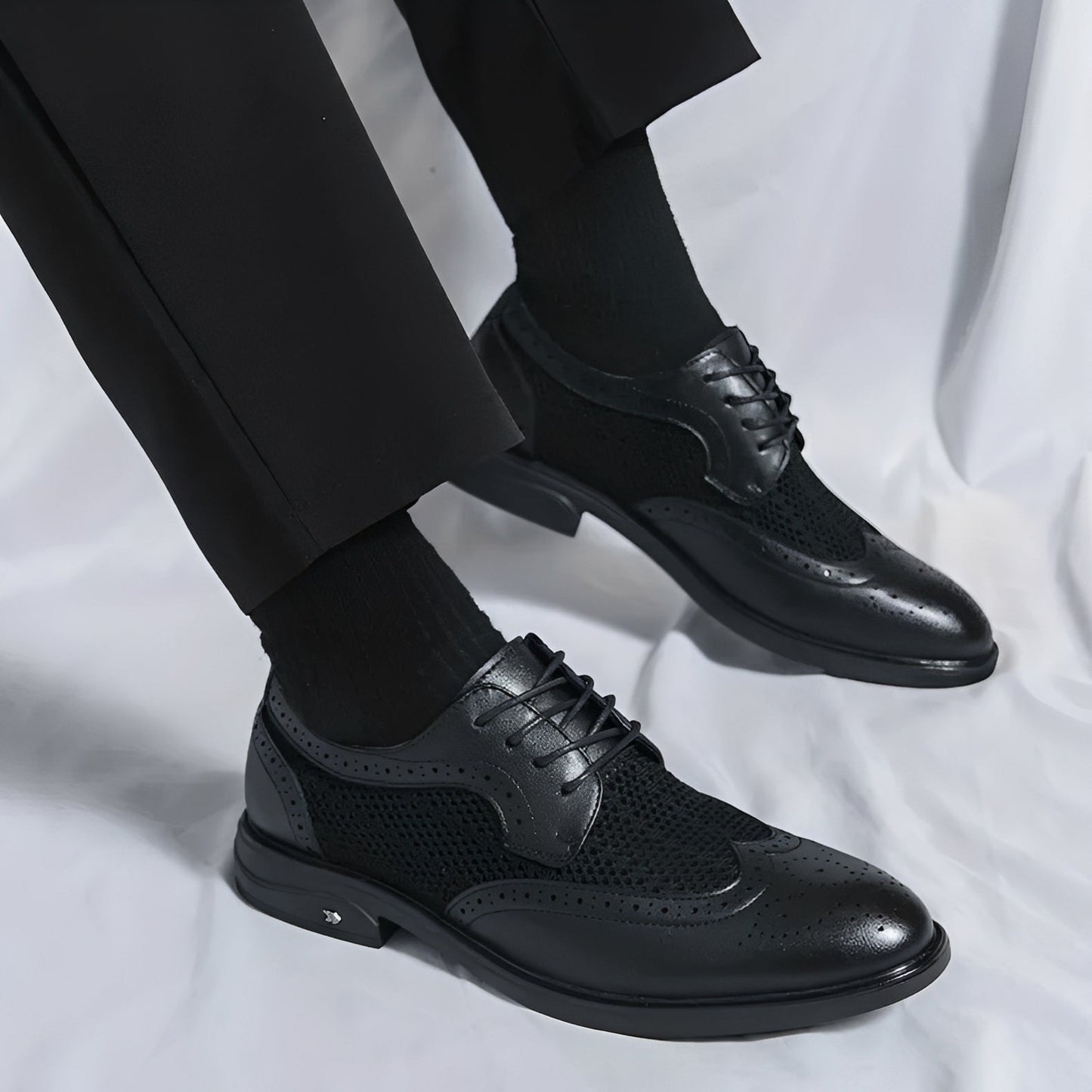 Lawrence - Eleganckie męskie buty Oxford ze skóry