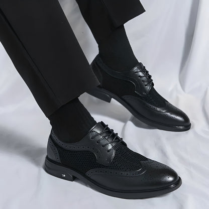 Lawrence - Eleganckie męskie buty Oxford ze skóry