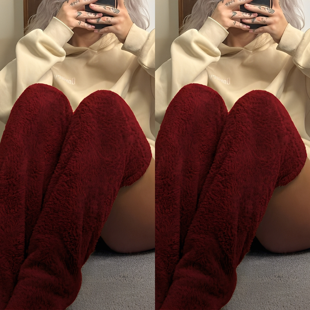 Camellia - Ciepłe, zimowe skarpety za kolano dla kobiet