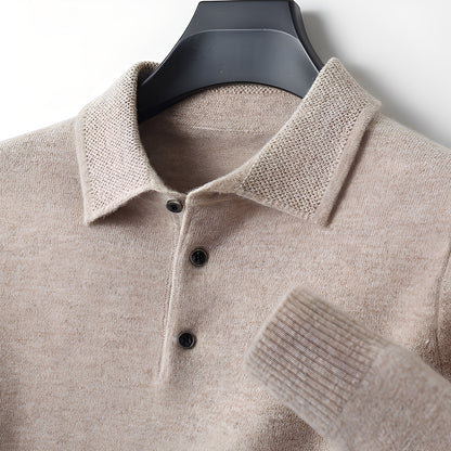 Romilly - Elegancki kaszmirowy sweter polo dla mężczyzn