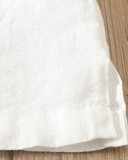 Julianny - Bluzka z guziczkami na przodzie i krótkimi rękawami