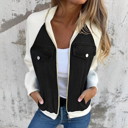 Libby - Luźna damska kurtka dżinsowa z reglanowymi rękawami