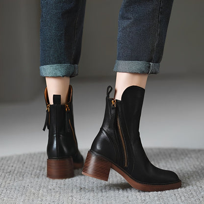 Connie - Stylowe botki na solidnym obcasie dla kobiet