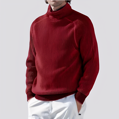 Zack - Ciepły męski sweter z dzianiny o prążkowanym wzorze