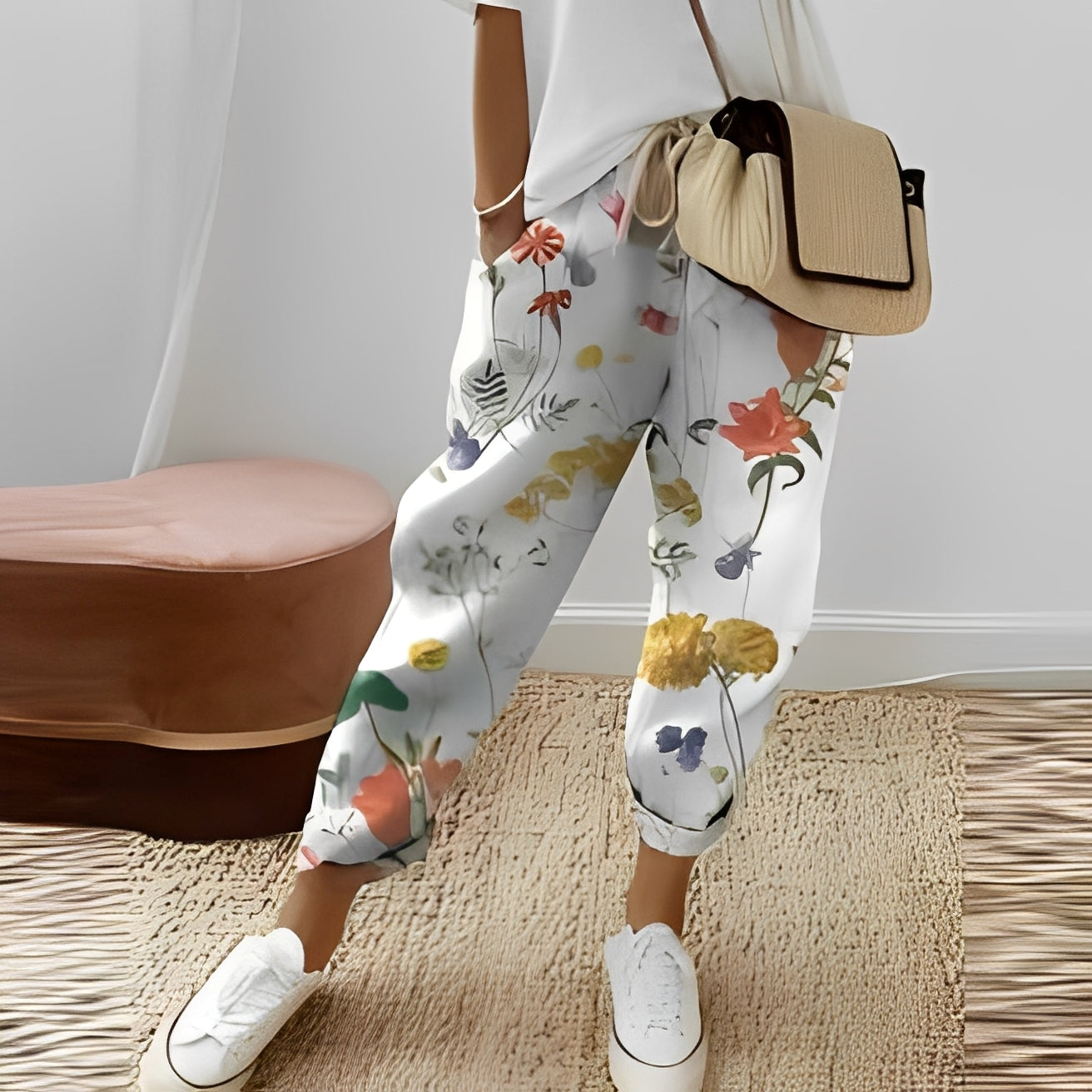 Jacinthe - Wygodne damskie spodnie z paskiem