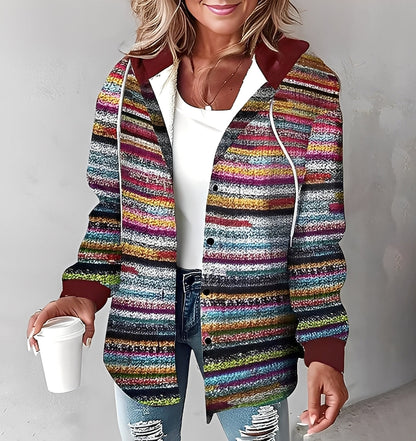 Éliette - Damska zimowa kurtka z kapturem w kratkę