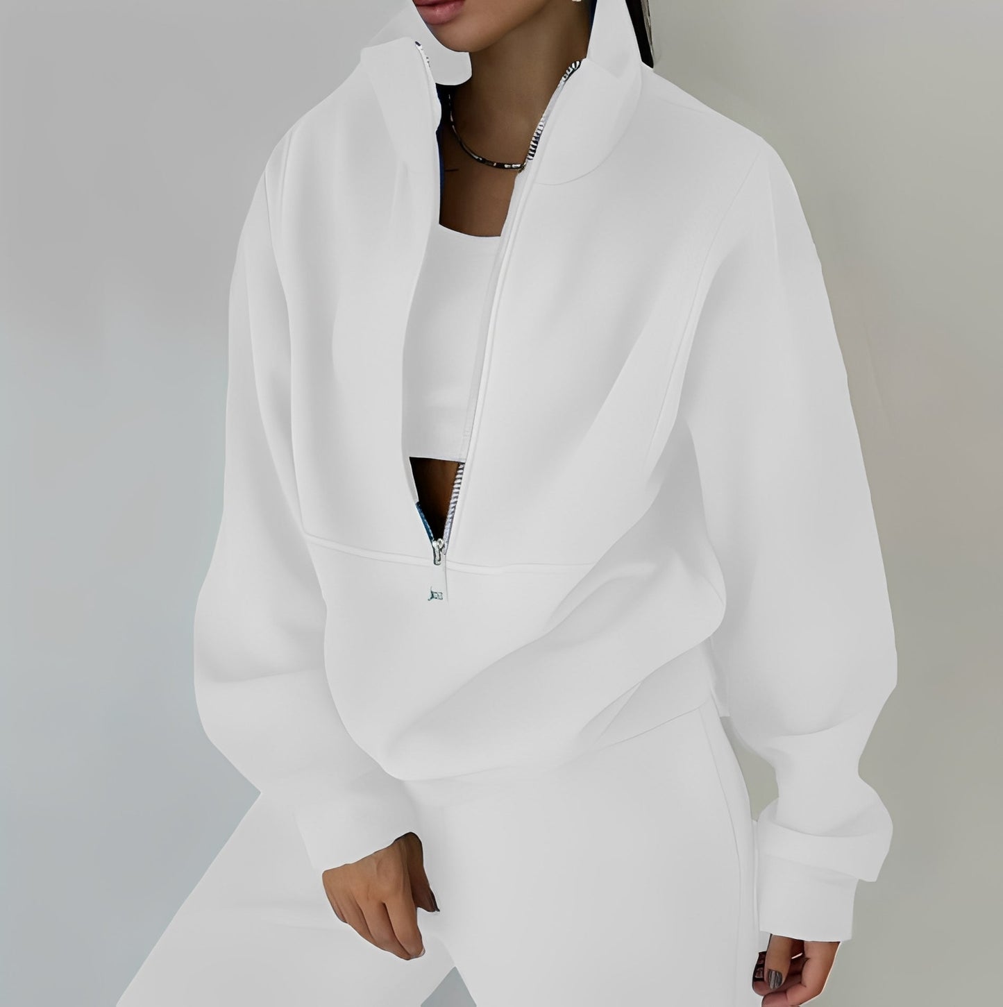 Mélissa - Swobodny, szeroki komplet z dzianiny w dwóch częściach