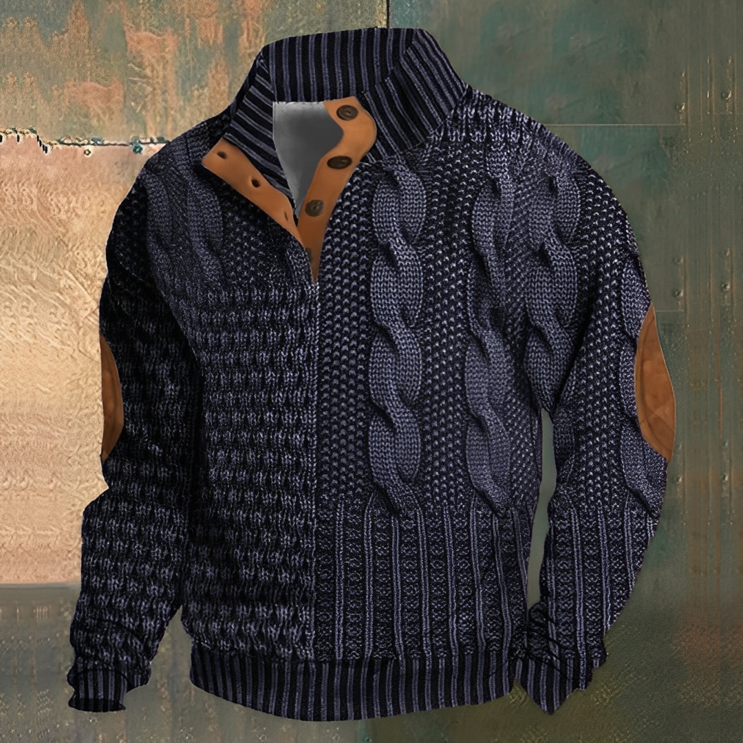 Nazaire - Sweter męski z motywem 3D