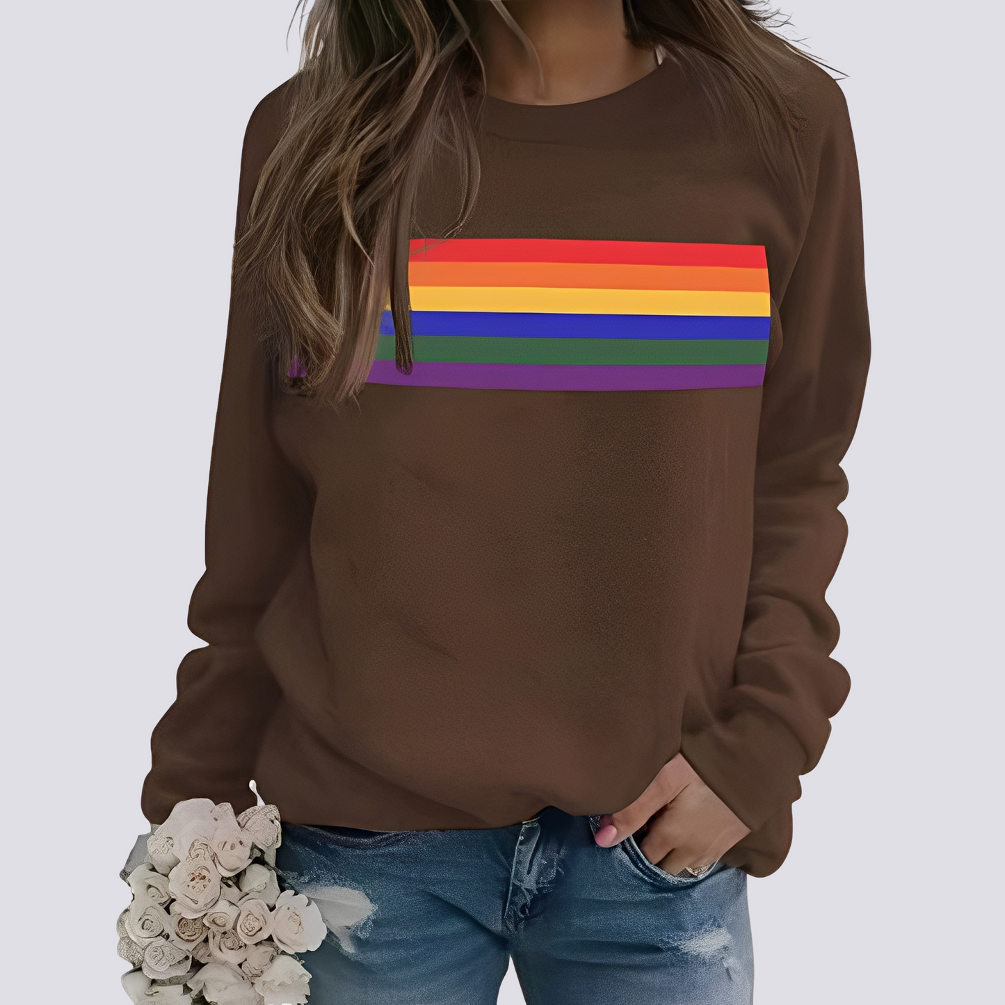 Roseann - Stylowy sweter z kolorowym deseniem dla pań