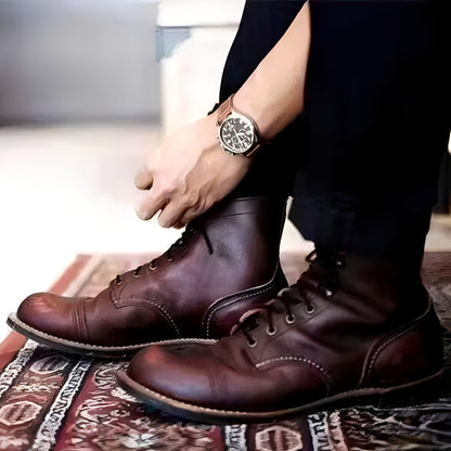 Kevin - Męskie buty retro z skóry