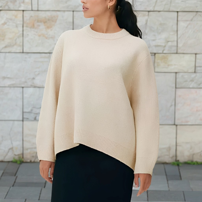 Shanelle - Tradycyjny damski sweter z okrągłym kołnierzem