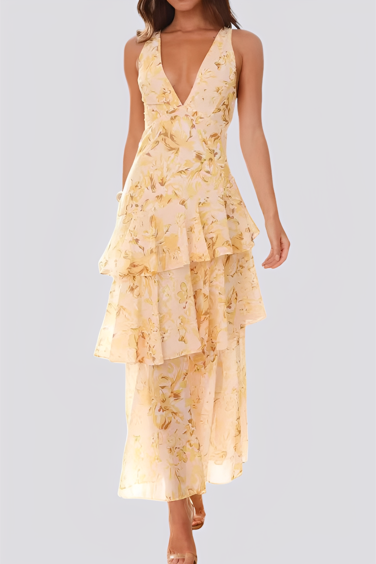 Tiffany - Stylowa suknia maxi z neckholderem dla kobiet