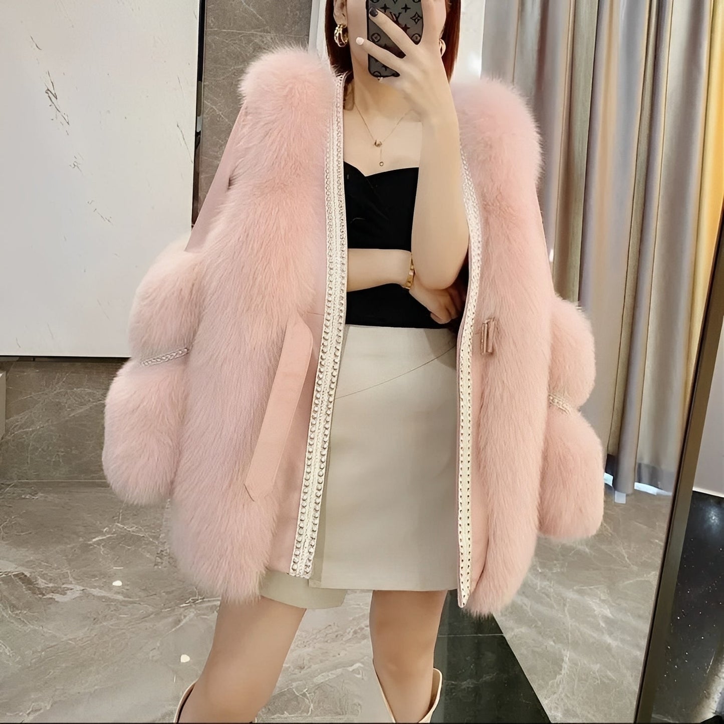 Brianna - Stylowy ciepły płaszcz futrzany dla kobiet