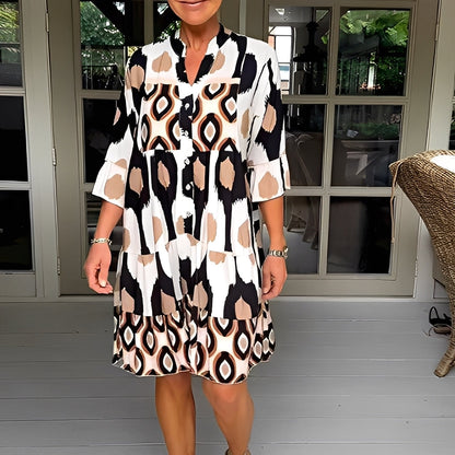 Floriane - Swobodna sukienka z wzorem dla kobiet