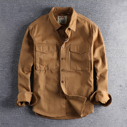 Aamiro - Męska koszula na co dzień z długim rękawem