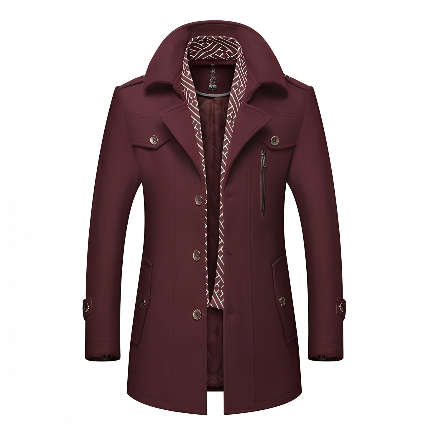 Ronny - Męski retro płaszcz z wieloma kieszeniami