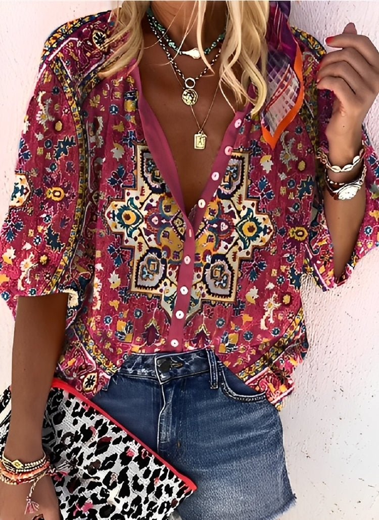 Kristina - Kolorowa, luźna bluzka dla kobiet