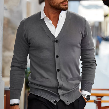 Terence - Retro sweter męski z kieszeniami