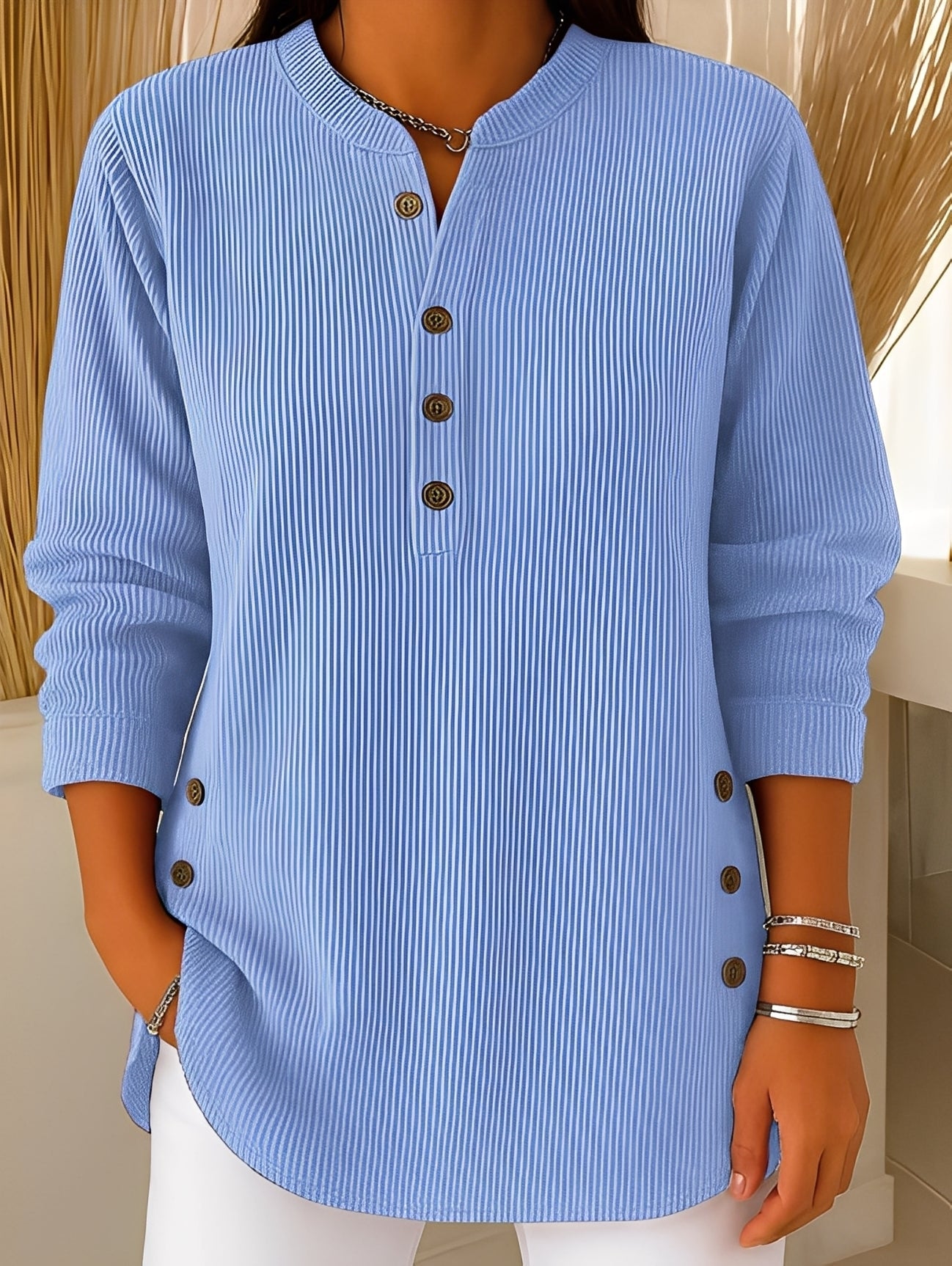 Jocelyn - Sweter z guzikami, luźny fason dla kobiet