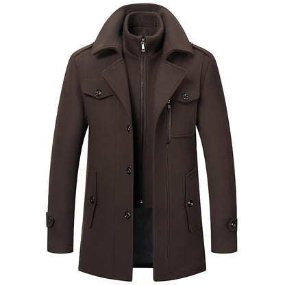 Merrill - Stylowy ciepły męski płaszcz wełniany