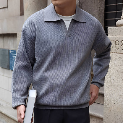 Ronald - Klasyczna polo z długim rękawem dla mężczyzn