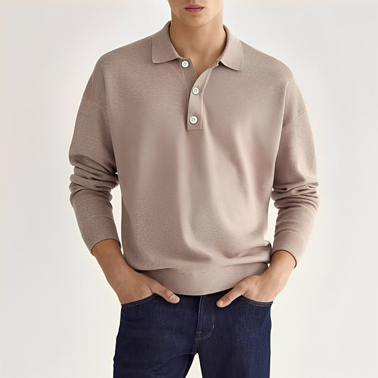 Dominic - Męska koszulka polo z długimi rękawami w casualowym stylu