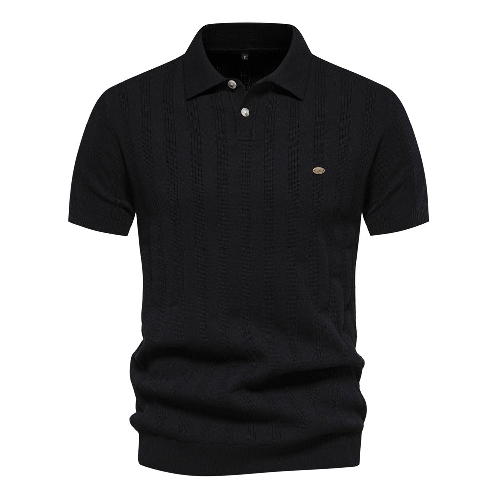 Paxton - Luźny poloshirt z wełny merino dla mężczyzn