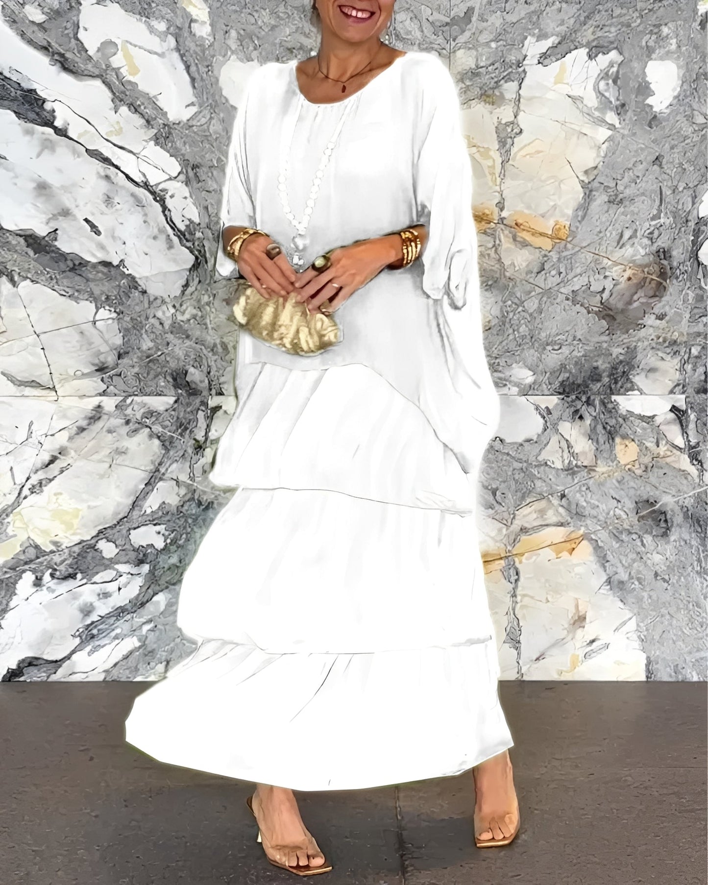 Lillian - Stylowa, luźna sukienka szyfonowa dla kobiet