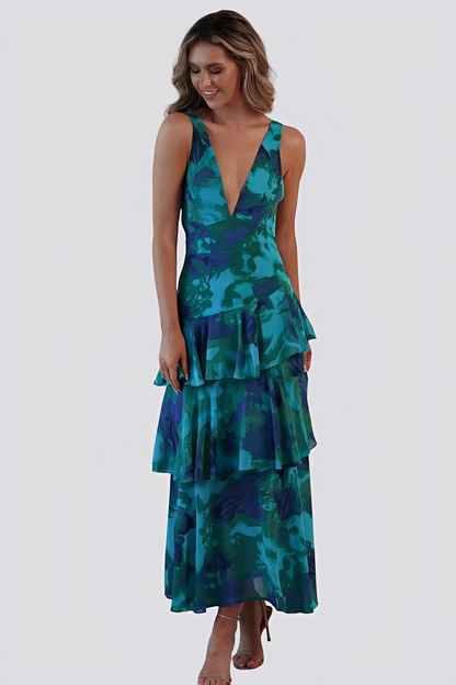 Hazel - Suknia maxi z kwiecistym wzorem dla kobiet